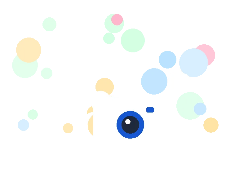 Illustration of city bokeh lights with a camera